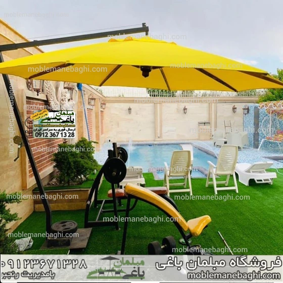 چتر پایه کنار قطر 4 همراه با ال ای دی