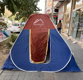 چادر مسافرتی ۱۲ نفره فنری با جنس برنو ضخیم و ارتفاع بلند