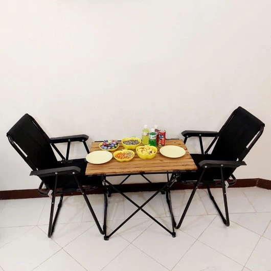 صندلی و میز چوبی (ست دونفره) تاشو