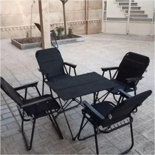 ست چهار نفره صندلی ساحلی تاشو و میز مسافرتی کاوردار